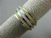 ESTATE WIDE .84CT DIAMOND 18K TRI COLOR GOLD MULTI ROW ETERNITY ANNIVERSARY RING