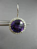 ESTATE LARGE 6.17CT DIAMOND & AMETHYST 14KT WHITE GOLD FILIGREE HANGING EARRINGS