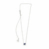 ESTATE .64CT DIAMOND & AAA TANZANITE 14KT WHITE GOLD 3D OVAL HALO LOVE NECKLACE