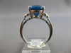 5.24CT DIAMOND & AAA BLUE TOPAZ 14KT WHITE GOLD 3D OVAL & ROUND ENGAGEMENT RING