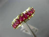 ESTATE WIDE 2.88CT BAGUETTE DIAMOND & AAA OVAL RUBY 18K YELLOW GOLD 3D WAVE RING