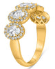 1.35CT DIAMOND 14KT YELLOW GOLD OVAL ROUND FLOWER SEMI ETERNITY ANNIVERSARY RING