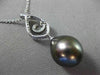ESTATE .15CT DIAMOND 18KT GOLD AAA TAHITIAN PEARL OPEN FILIGREE FLOATING PENDANT