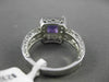 ESTATE 2.48CT DIAMOND & AAA AMETHYST 14KT WHITE GOLD 3D FILIGREE ENGAGEMENT RING