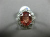 LARGE AGL CERTIFIED 4.34CT DIAMOND & ORANGE SAPPHIRE 14K WHITE GOLD 3D OVAL RING