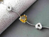 ESTATE LONG 3.80CTW DIAMOND & AAA MULTI GEM 14KT WHITE GOLD HEART LOVE BRACELET