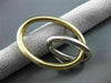 ESTATE LARGE 14KT WHITE & YELLOW GOLD OVAL ABSTRACT BROOCH PIN BEAUTIFUL! #22513