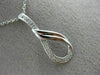 ESTATE .03CT DIAMOND 14KT WHITE GOLD 3D LOVE KNOT SEMI INFINITY FLOATING PENDANT