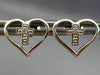 ESTATE .02CT DIAMOND 14KT WHITE GOLD 3D CLASSIC OPEN HEART CROSS STUD EARRINGS