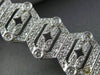 ESTATE WIDE 2.65CT DIAMOND 18KT WHITE GOLD 3D FILIGREE HEXAGON MILGRAIN BRACELET