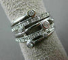 ESTATE WIDE .40CT ROUND DIAMOND 14KT WHITE GOLD MULTI ROW PAVE ETOILE FUN RING