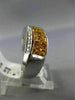 ESTATE 2.72CT DIAMOND YELLOW SAPPHIRE 14K WHITE GOLD GRADUATING CRISS CROSS RING