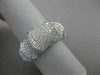ESTATE WIDE 1.54CT DIAMOND PAVE 18KT WHITE GOLD FANCY 3D BAMBOO RING STUNNING!!!