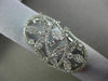 ESTATE MASSIVE 1.88CT DIAMOND 18KT WHITE GOLD 3D FLOWER OPEN FILIGREE FUN RING