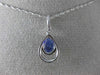 ESTATE .53CT DIAMOND & AAA PEAR SHAPE TANZANITE 14K WHITE GOLD TEAR DROP PENDANT