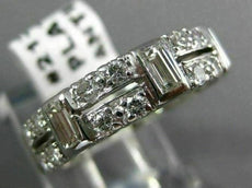 ANTIQUE WIDE 1.69CT DIAMOND PLATINUM 3D ETERNITY WEDDING ANNIVERSARY RING #21351