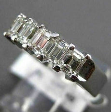 ESTATE 1.0CT DIAMOND 14KT WHITE GOLD 5 STONE SHARED PRONG ANNIVERSARY RING