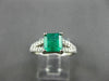 ESTATE 1.33CT DIAMOND & AAA EMERALD 14K WHITE GOLD LUCIDA ENGAGEMENT RING #22247