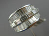 ESTATE WIDE 2.81CT BAGUETTE DIAMOND 18KT WHITE GOLD 3D WEDDING ANNIVERSARY RING