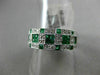 ESTATE WIDE 1.47CT DIAMOND & SQUARE EMERALD 14K WHITE GOLD 3D SEMI ETERNITY RING