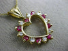 ESTATE .9CT DIAMOND & AAA RUBY 14K YELLOW GOLD CLASSIC OPEN HEART PENDANT #21388
