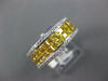 3.70CT DIAMOND & AAA RAINBOW YELLOW SAPPHIRE 14KT WHITE GOLD 3D ANNIVERSARY RING