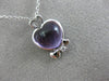 ESTATE 2.64CT DIAMOND & AMETHYST 18K WHITE GOLD HEART SHAPE LOVE HANGING PENDANT