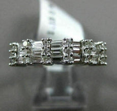 ESTATE 1.13CT ROUND & BAGUETTE DIAMOND 18KT WHITE GOLD WEDDING ANNIVERSARY RING