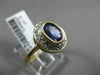 ESTATE 1.16CT DIAMOND & AAA TANZANITE 14KT GOLD BEZEL HALO OVAL ENGAGEMENT RING