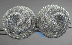 ESTATE MASSIVE 5.98CT DIAMOND 14KT WHITE GOLD 3D SWIRL CLIP ON EARRINGS F/G VVS