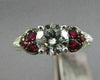 ESTATE 1.46CT DIAMOND & AAA RUBY 14KT WHITE GOLD 3D HEART SHAPE ENGAGEMENT RING