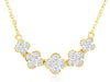 .66CT DIAMOND 14K 2 TONE GOLD ROUND CLASSIC MULTI FLOWER GRADUATING FUN NECKLACE
