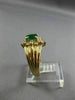 ESTATE .65CT ROUND DIAMOND & AAA EMERALD 14K YELLOW GOLD 3D OVAL ENGAGEMENT RING