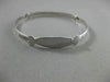 ESTATE 14KT WHITE GOLD FLEXIBLE ENGRAVABLE DIAMOND CUT HEART BABY BANGLE #25293
