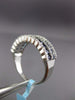 ESTATE 1CT DIAMOND & SAPPHIRE 14KT WHITE GOLD MULTI ROW WEDDING ANNIVERSARY RING