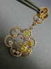 ESTATE 2.76CT MULTI COLOR FANCY DIAMOND 18KT TWO TONE GOLD 3D FLOWER EARRINGS