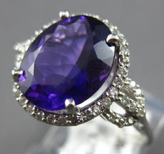 4.35CT DIAMOND & AAA AMETHYST 14KT WHITE GOLD 3D OVAL & ROUND LOVE KNOT FUN RING
