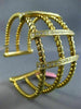 ESTATE LARGE .65CT DIAMOND 14K YELLOW GOLD MULTI ROW SQUARE CUFF BANGLE BRACELET