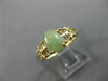 ESTATE AAA OVAL JADE 14KT YELLOW GOLD SOLITAIRE CHINESE CHARACTER LUCKY FUN RING