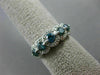 WIDE 1.23CT WHITE & BLUE DIAMOND 14K WHITE GOLD 5 STONE WEDDING ANNIVERSARY RING