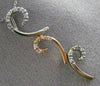 ESTATE .15CT DIAMOND 14KT WHITE & ROSE GOLD 3D FLORAL LEAF HANGING PENDANT CHAIN