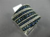 ESTATE LARGE 2.14CT DIAMOND & SAPPHIRE 14KT WHITE GOLD MULTI ROW COCKTAIL RING
