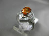 ESTATE 2.03CT DIAMOND & OVAL CITRINE 18K WHITE GOLD PEAR SHAPE ENGAGEMENT RING
