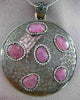 ESTATE LARGE 1.36CT DIAMOND & AAA PINK SAPPHIRE 14KT BLACK GOLD FILIGREE PENDANT