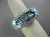 ESTATE LARGE 10.76CT DIAMOND & AAA BLUE TOPAZ 14KT WHITE GOLD 3D HALO FUN RING