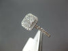 ESTATE .75CT DIAMOND 14KT WHITE GOLD ROUND CLUSTER SQUARE HALO OCTAGON FUN RING