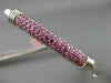 ESTATE 1.15CT PINK SAPPHIRE 14KT WHITE GOLD 3D CLASSIC MULTI ROW BANGLE BRACELET