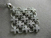 ESTATE LARGE .75CT DIAMOND 14KT WHITE GOLD 3D FLOWER X LOVE FLOATING PENDANT