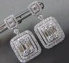 LARGE 3.41CT DIAMOND 18KT WHITE GOLD ROUND & BAGUETTE DOUBLE HALO STUD EARRINGS