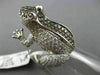 LARGE 5.8CT WHITE & FANCY COLOR DIAMOND & PINK SAPPHIRE 18K WHITE GOLD FROG RING